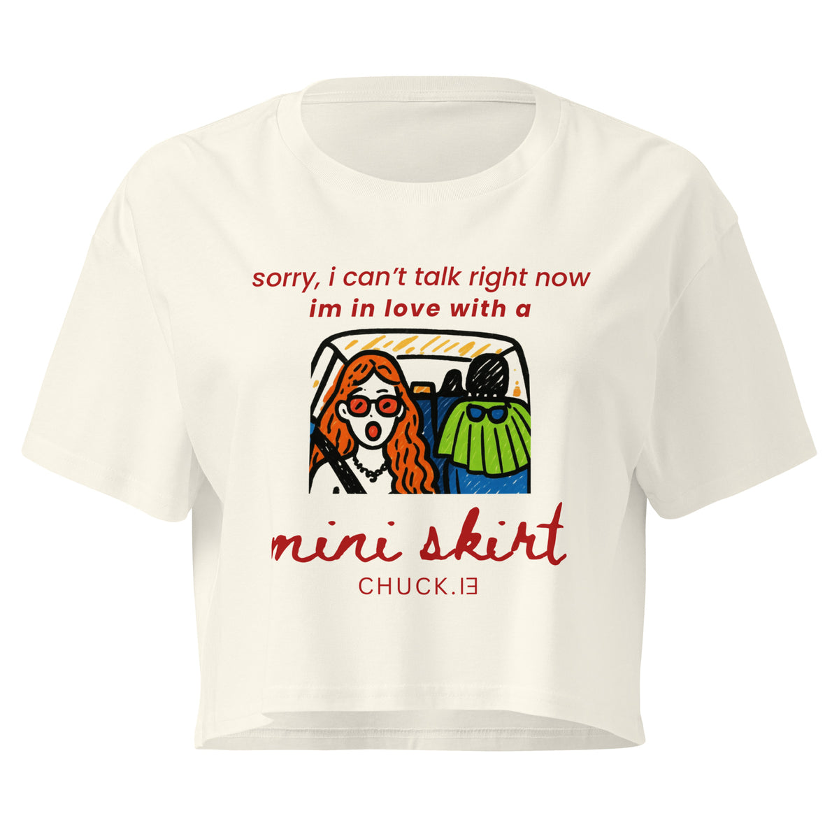 Sorry, Can't Talk Mini Skirt Crop